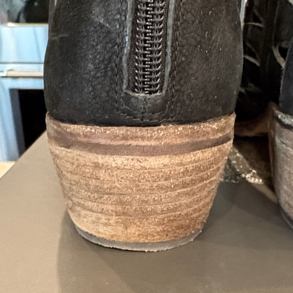 Vince Camuto Suede Black Ankle Boots with cutouts on the sides - Picture 5 of 10